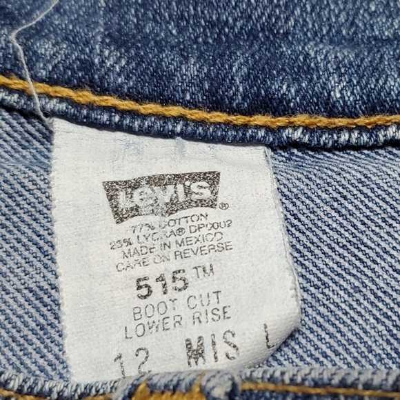 VINTAGE Y2K Levi's 515 Low Rise Stretch Stone Wash Bootcut Jeans 12 Long - Picture 9 of 12